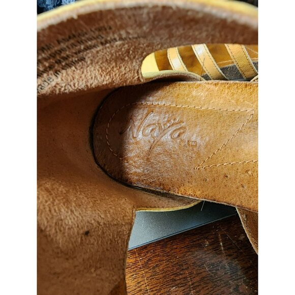 Naya Women's Palomi Leather Gladiator Braid Sandals Yellow Leather Size 7M - Picture 8 of 9